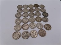 (29) asst Silver Mercury Dimes coins