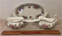 ROYAL ALBERT "COLLEEN" CREAM SUGAR SET (3 PCS)