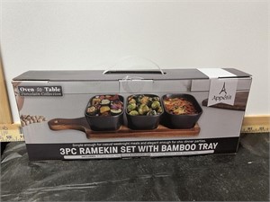 Appetit 3 Pc. Ramekin Set with Bamboo Tray