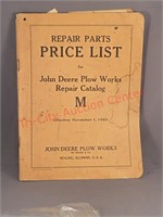 1923 plow works price list for repair catalog M