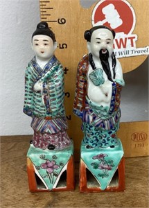 Pair of ceramic Chinese figures