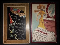 2 x Artist Signed D. WIG Humorous Postcards (1912)