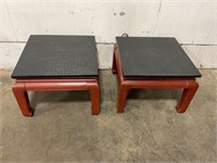 Stone Top Asian Side Tables