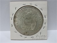 Ecuador 1943 Silver Coin, 5 sucre