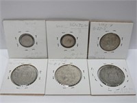 6 Ecuador Silver Coins