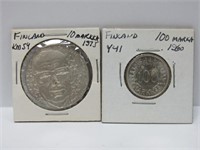 2 Silver Coins from Finland