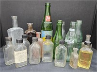 (F) Glass Bottle Lot Includes Medicine Bottles,