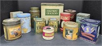 (F) Tin Storage Can Lot Includes Velvet Tobacco,