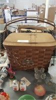 Large Picnic Basket w/ Metal Eagle Decoration