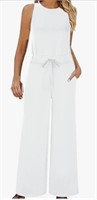 New (Size 3X) Women's Solid Sleeveless Jumpsuit