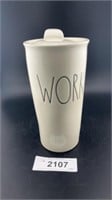 RAE DUNN LAUGH Ceramic Travel coffee mug,