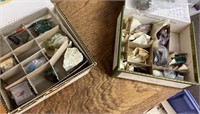 2 cigar boxes of rock specimens --some polished