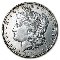 1893 o KEY DATE Morgan Dollar AU/BU