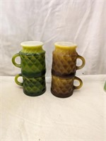 4 Fire-King Kimberly Mugs