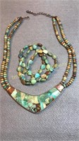 Copper & Turquoise Necklace & Bracelet