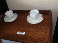 Lap Coffee Tray with 2 Cups and Saucer