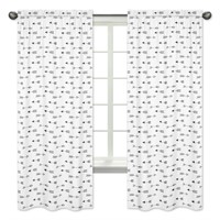 Fox Black/White Collection Arrow Curtain Panels