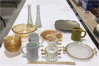 Kithcnen lot w/ glass bowls, plates, vases &