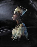 DUNGILL LITHOGRAPH ON CANVAS AFRICAN QUEEN