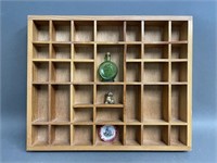 Wooden Multi Compartment Miniatures Shelf