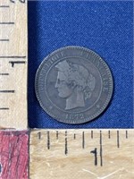 1872 France coin 10 centimes