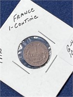1912 France coin 1 centime