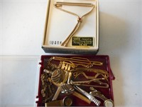 Vintage Tie bars Cufflinks and Necklace