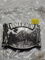 America The Beautiful Belt Buckle