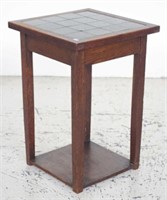Mid century oak tile top table
