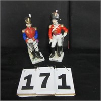 Pair military porcelain soldiers.