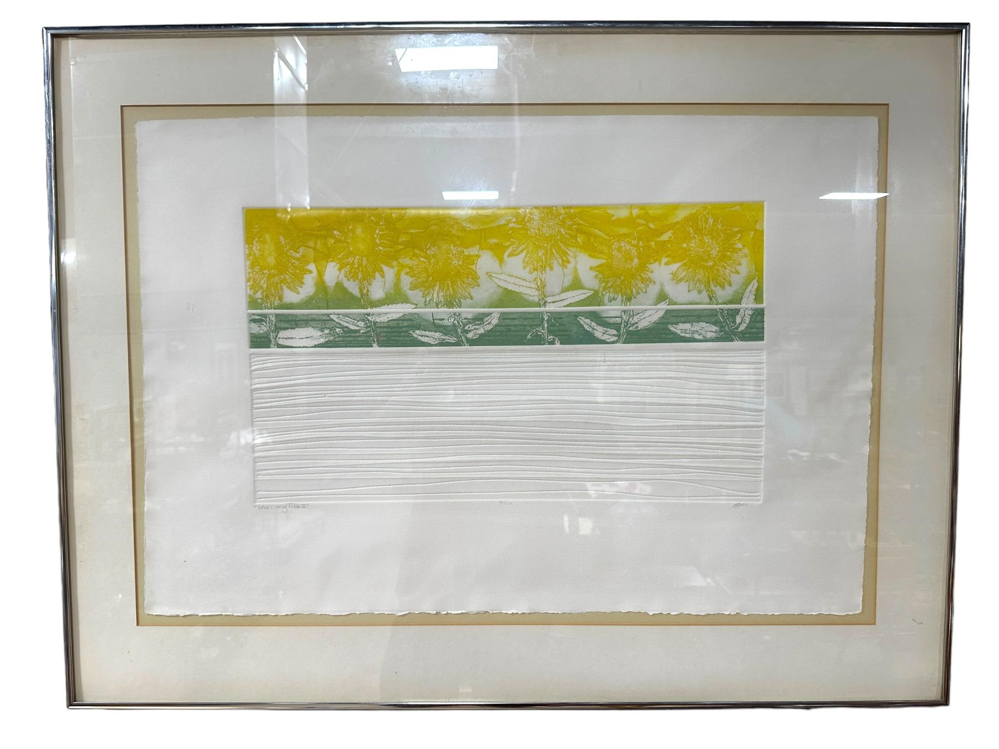 Signed Lithograph Marked "Wire Daisy Table II"