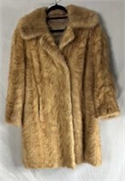 Vintage Ladies Fur Coat with Metal Hooks