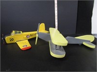 TWO FOLKART WOODEN PLANES