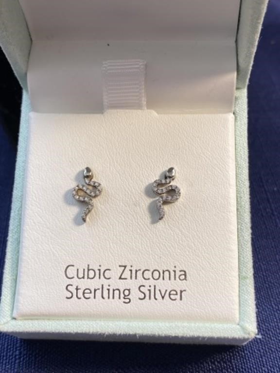 Sterling silver Rachel Ashwell snake earrings