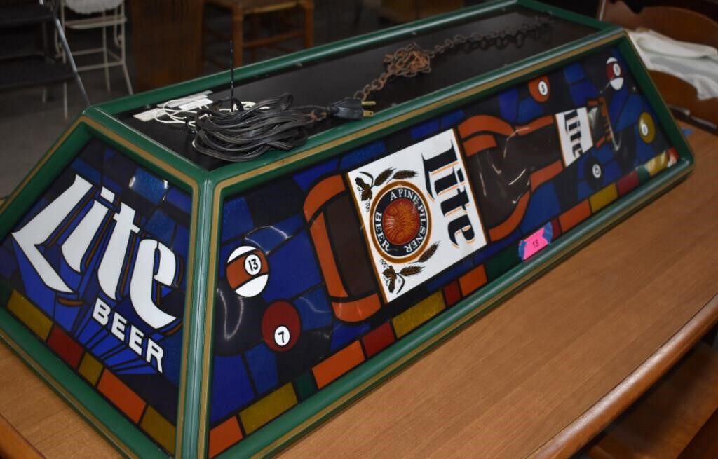 Miller Lite Pool Table Light