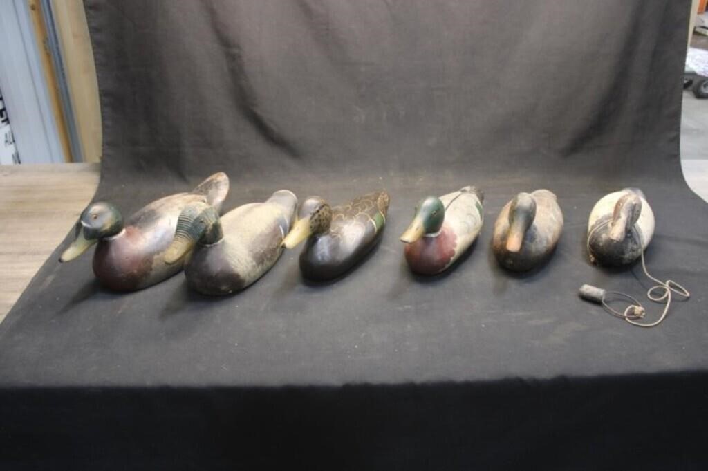 6 - Vintage Mallard Duck Decoys