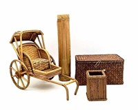 Bamboo Instrument, Basket, & Wagon