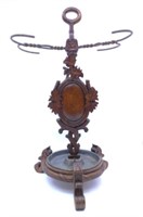 Outstanding Carved Mahogany Umbrella Stand.
