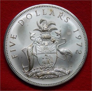1972 Bahamas Silver $5 Commemorative