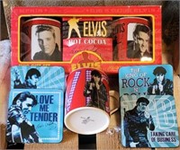 Lot of Vintage Elvis Mugs and Coasters