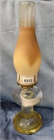 Vintage Hobnail Oil Lamp w/Uranium 17"