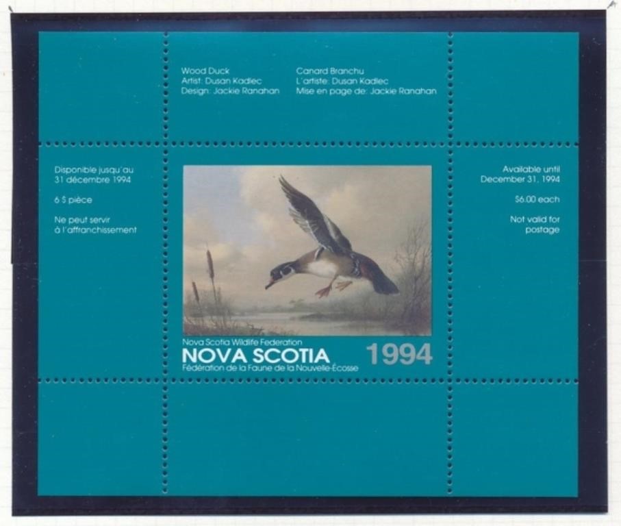 CANADA NOVA SCOTIA WILDLIFE LOT MINT VF NH