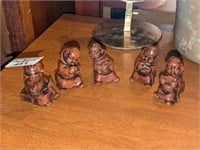 Card Playing Monk Figurines