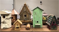 Collection of 9 Bird Houses