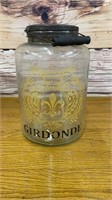 Vintage Style Girdonde Glass Jar with Metal Lid