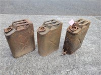 (3) Vintage Metal Gas/Water Cans