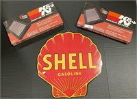 Advertising Shell Gasoline Tin Sign, K&N Air