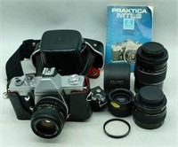 (XY) Praktica MTL3 Camera with 3 Lenses, Case,