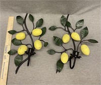 Hand Crafted and Signed Lemon Candle Sconces