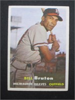 1957 TOPPS #48 BILL BRUTON BRAVES VINTAGE